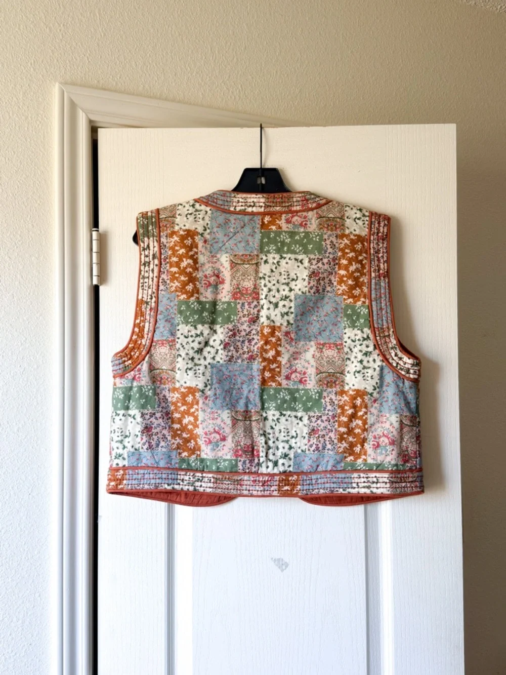 Sezane Tadeo Quilted Vest Patchwork Floral‎ Multicolor 38 NWT